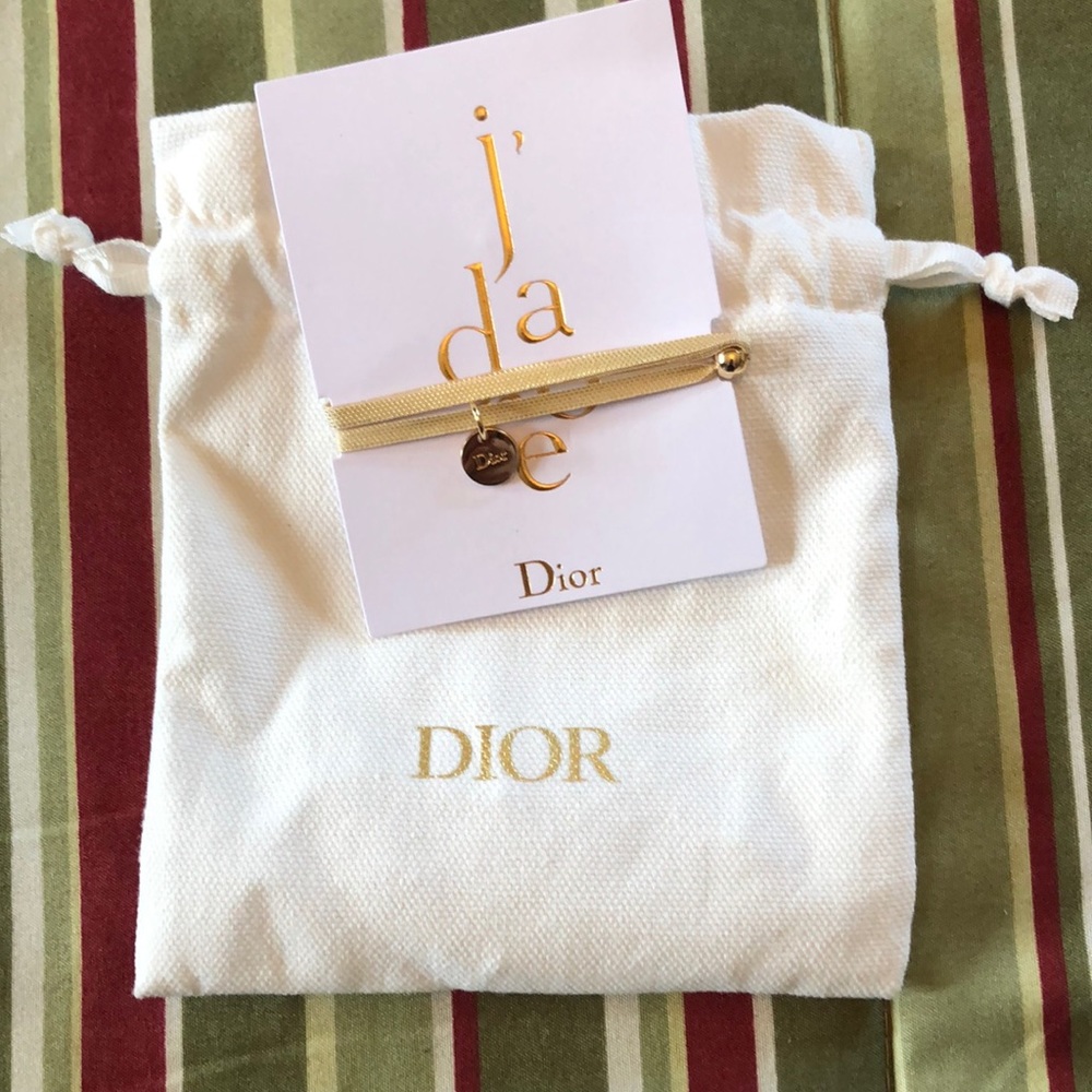 Dior logo charm golden mesh bracelet - Picture 7 of 7